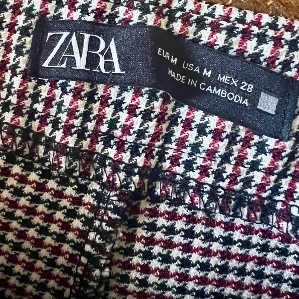Zara Plaid Houndstooth High Waisted Skinny Pant - Medium (28") - Picture 11 of 12